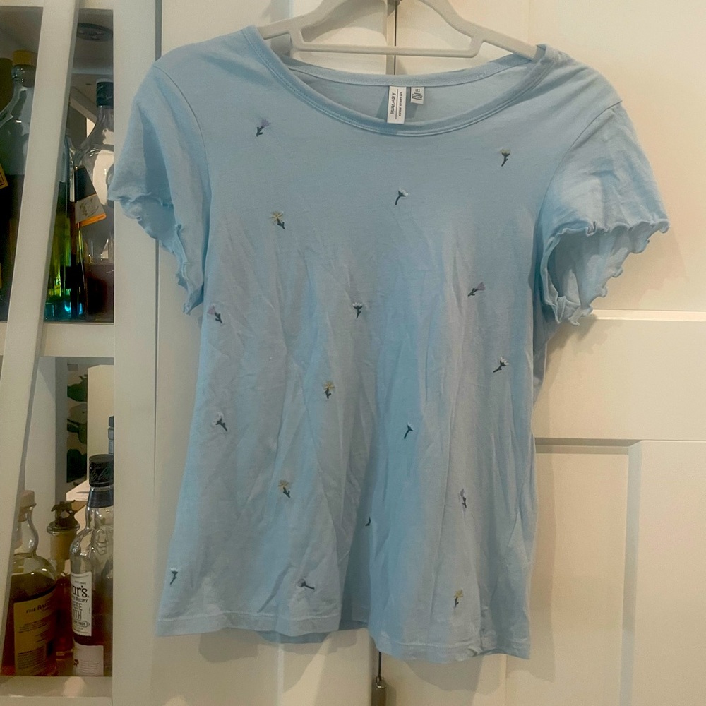 & other stories, blue flower shit, rarely worn- great condition
